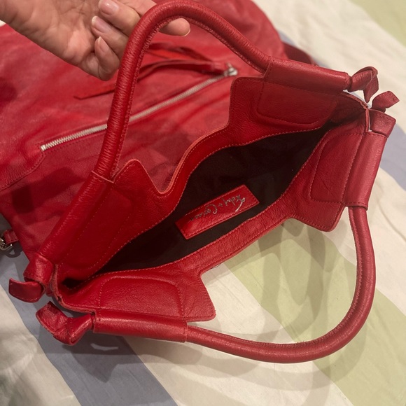 Foley+Corinna Mid City Red Leather fold over tote. - Picture 10 of 14